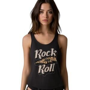 NWOT Color Bear Black Rock And Roll Tank Top Size Small